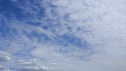 Cloud compositions on a blue sky. Timelapse Stock Footage 338127740