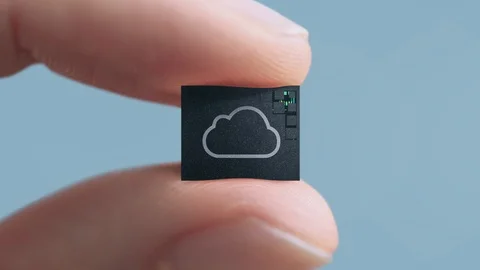 Cloud computation microprocessor, Nanotechnology 4K Stock Footage 120495892