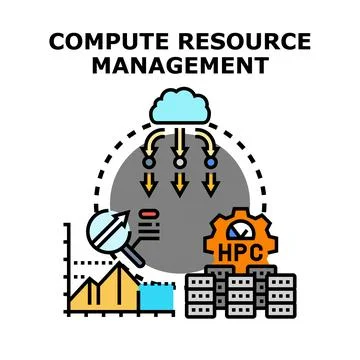 Cloud compute resource management system optimizing digital performance Stock Illustration