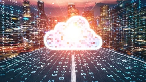 Cloud computer and online data storage with tacit intelligent sharing software Stock Footage 168952189