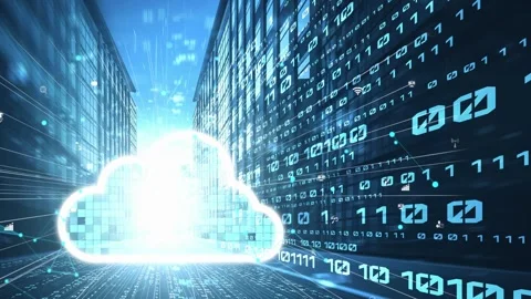 Cloud computer and online data storage with tacit intelligent sharing software Stock Footage 294960270