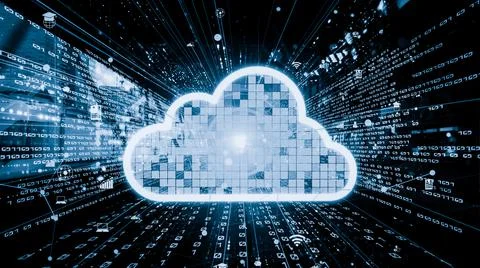 Cloud computer and online data storage with tacit intelligent sharing software イラスト素材