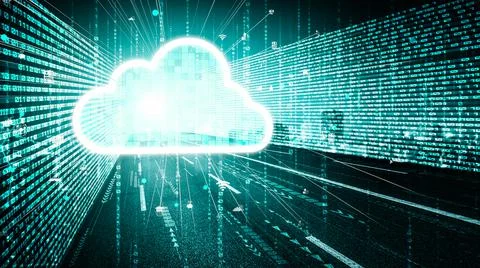 Cloud computer and online data storage with tacit intelligent sharing software Foto stock