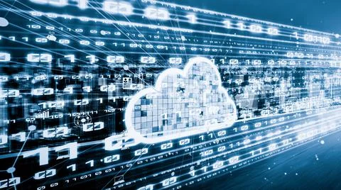 Cloud computer and online data storage with tacit intelligent sharing software Stock Photos