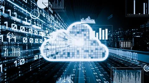 Cloud computer and online data storage with tacit intelligent sharing software Stock Photos