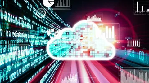Cloud computer and online data storage with tacit intelligent sharing software 库存照片