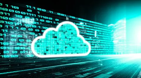 Cloud computer and online data storage with tacit intelligent sharing software Stock Photos