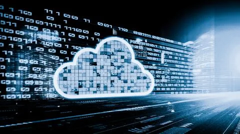 Cloud computer and online data storage with tacit intelligent sharing software Stock Photos