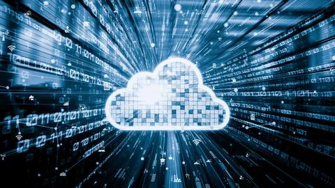 Cloud computer and online data storage with tacit intelligent sharing software Foto stock