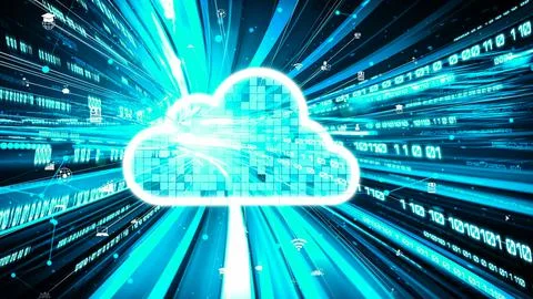 Cloud computer and online data storage with tacit intelligent sharing software Stock Photos