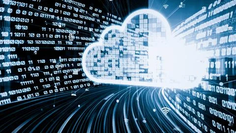 Cloud computer and online data storage with tacit intelligent sharing software Foto stock