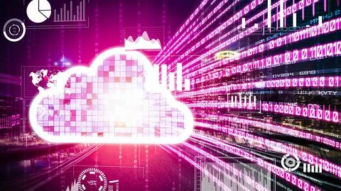 Cloud computer and online data storage with tacit intelligent sharing software Foto stock