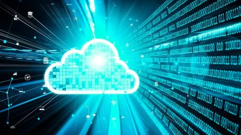 Cloud computer and online data storage with tacit intelligent sharing software Foto stock