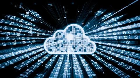 Cloud computer and online data storage with tacit intelligent sharing software Stock Photos