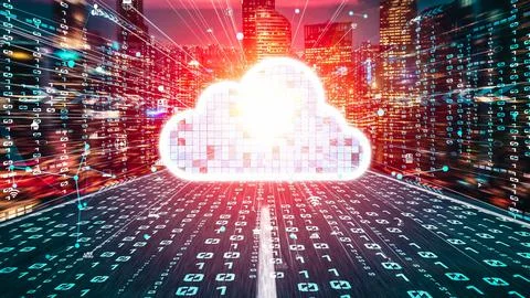 Cloud computer and online data storage with tacit intelligent sharing software 스톡 사진