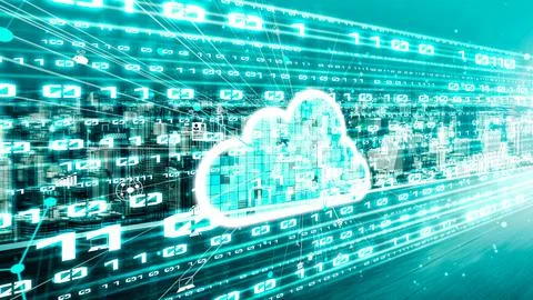 Cloud computer and online data storage with tacit intelligent sharing software Stock Photos