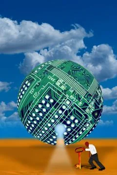 Cloud Computer Ball. Stock Illustration