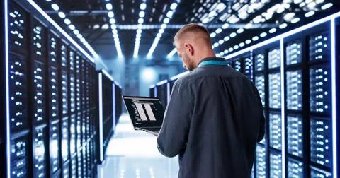 Cloud Computer Center Programmer 스톡 사진