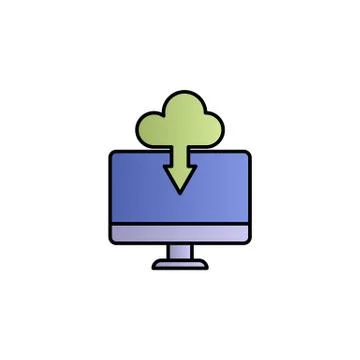 Cloud, computer color gradient vector icon Stockillustratie