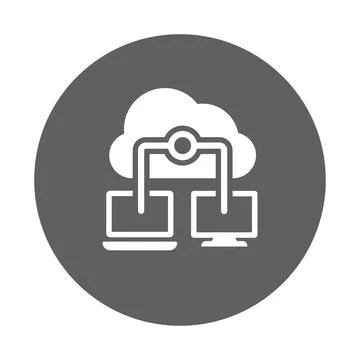 Cloud, computer, connection icon. Gray vector graphics. Stock Photos