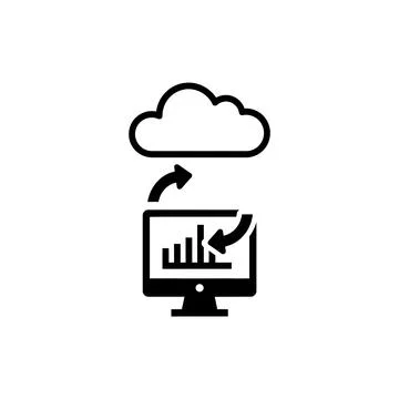 Cloud to Computer Data Sync Icon 스톡 일러스트