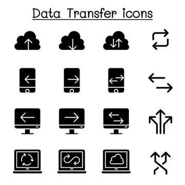 Cloud computer, data transmission, data mining, data warehouse, download, upl 스톡 일러스트