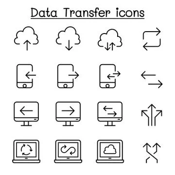 Cloud computer, data transmission, data mining, data warehouse, download, upl イラスト素材
