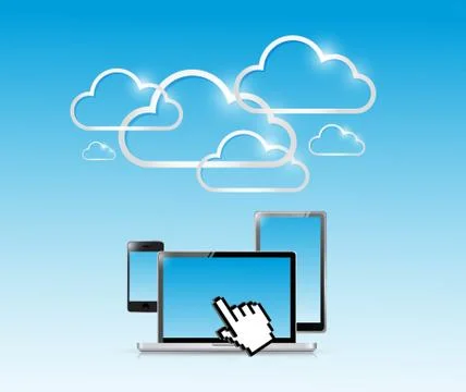 Cloud computer electronics illustration design Stockillustratie