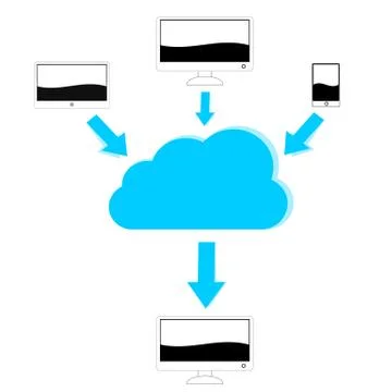 Cloud computer illustration Stock Illustration