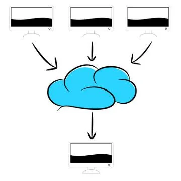 Cloud computer illustration Stock Illustration