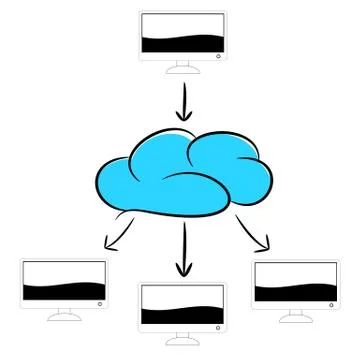 Cloud computer illustration 스톡 일러스트