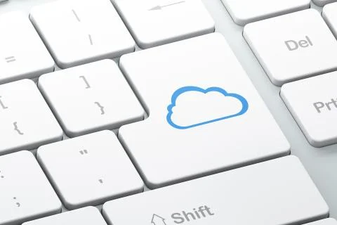 Cloud on computer keyboard background Stock Illustration