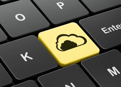 Cloud on computer keyboard background Stock Illustration