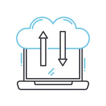 Cloud computer line icon, outline symbol, vector illustration, concept sign Stock Illustration