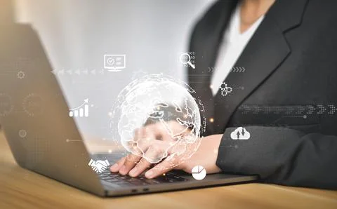 Cloud Computer technology.Internet of things,technology big data,business str Stock Photos