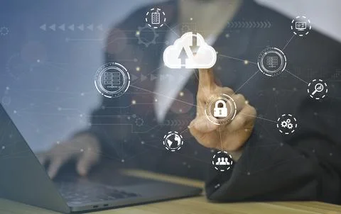 Cloud Computer technology.Internet of things,technology big data,business str Stock Photos