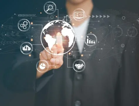 Cloud Computer technology.Internet of things,technology big data,business str Stock Photos