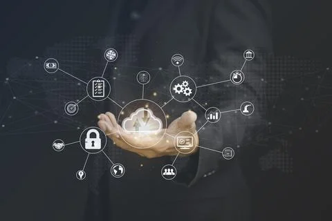 Cloud Computer technology.Internet of things,technology big data,business str Stock Photos