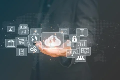 Cloud Computer technology.Internet of things,technology big data,business str Stock Photos