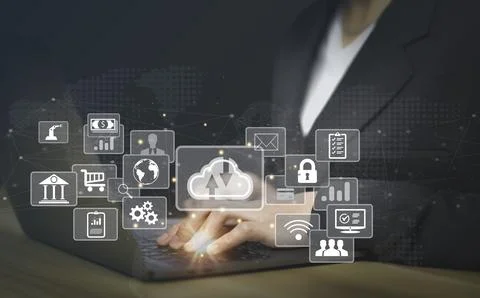 Cloud Computer technology.Internet of things,technology big data,business str Stock Photos