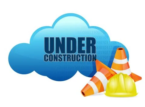 Cloud computer under construction technology 스톡 일러스트