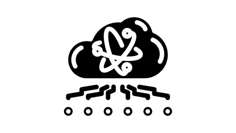 Cloud computin quantum technology glyph icon animation Stock Footage 326740492