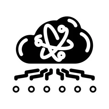 Cloud computin quantum technology glyph icon vector illustration 스톡 일러스트