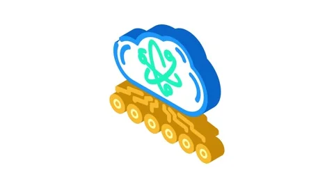 Cloud computin quantum technology isometric icon animation 스톡 동영상 327285814