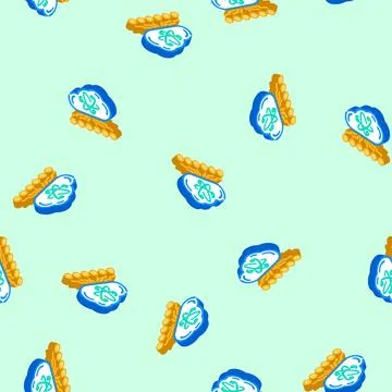 Cloud computin quantum technology isometric icon seamless pattern Stock Illustration