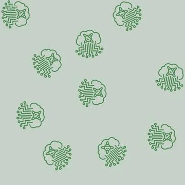 Cloud computin quantum technology line seamless pattern イラスト素材