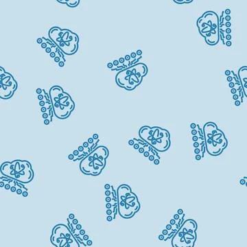 Cloud computin quantum technology line vector seamless pattern イラスト素材