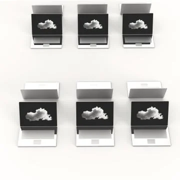 Cloud computing 3d sign on laptop computer as concept Stock Illustration