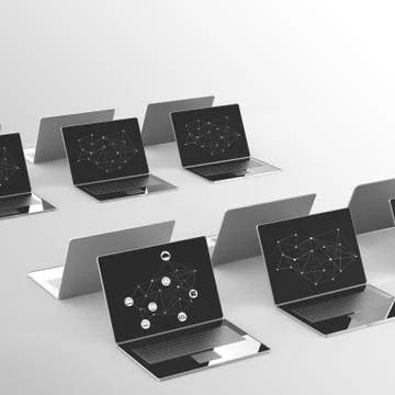 Cloud computing 3d sign on laptop computer as concept 스톡 일러스트