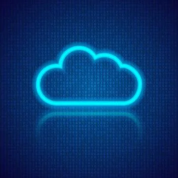 Cloud computing on an abstract digital background. Stock Illustration